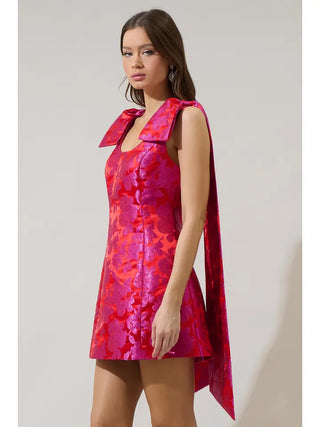 Sugarlips | Duson Floral A-Line Mini Dress Pink-Red