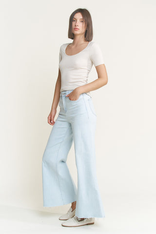 30a Array | Mica Denim | Orinda Super High Rise Wide Leg - Light Slate