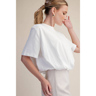 Bubble Up Cropped Tee - White
