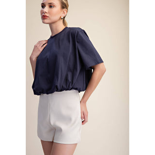 Bubble Up Cropped Tee - Navy