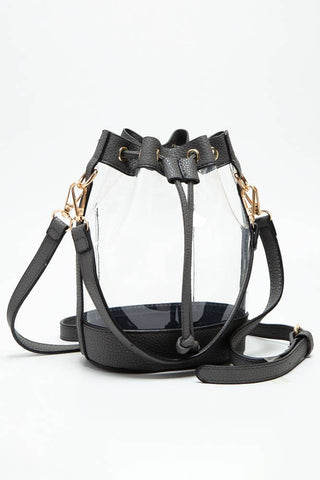 Clear Crossbody Stadium Bucket Bag | Red