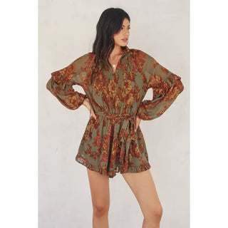 Dress Forum | Jynae Finer Things Pleated Romper Bloomed Vineyard