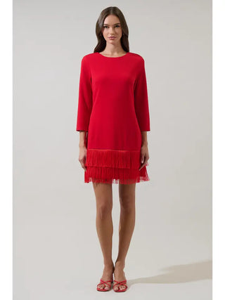 Sugarlips | Venetia Frenge Mini Dress Red