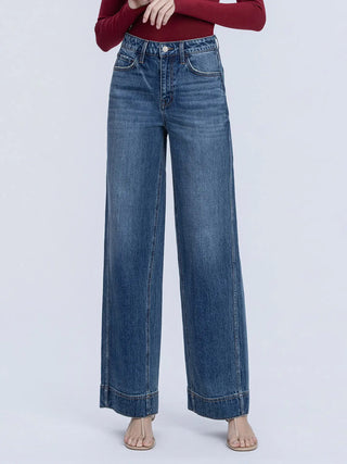 Vervet | Celeste Super High Rise Trouser Hem Baggy Wide Leg Jeans