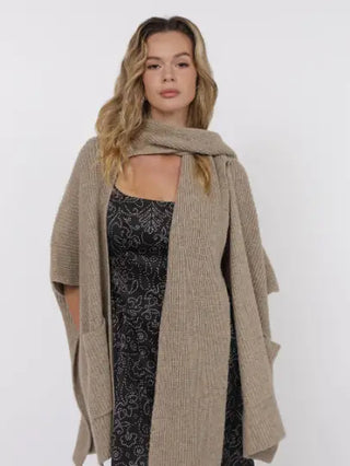 Sage The Label | Brienne Scarf Cardigan Taupe