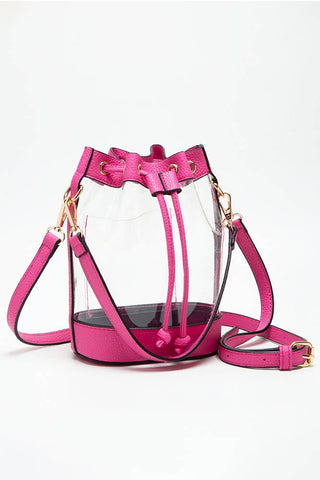 Clear Crossbody Stadium Bucket Bag | White