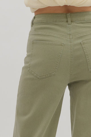 Entro | Galis Solid Ankle Jeans Olive