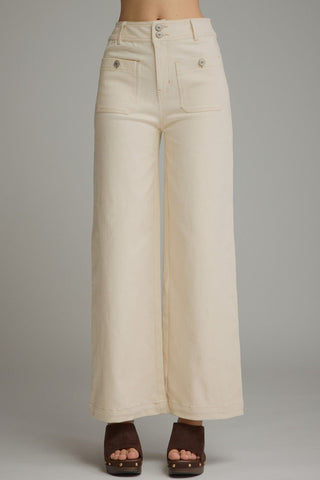 Logan Relaxed Cropped Pants Ecru