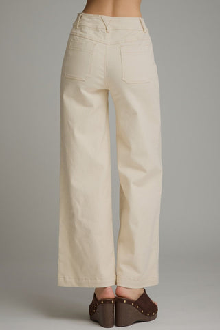 Logan Relaxed Cropped Pants Ecru
