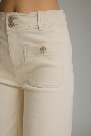 Logan Relaxed Cropped Pants Ecru