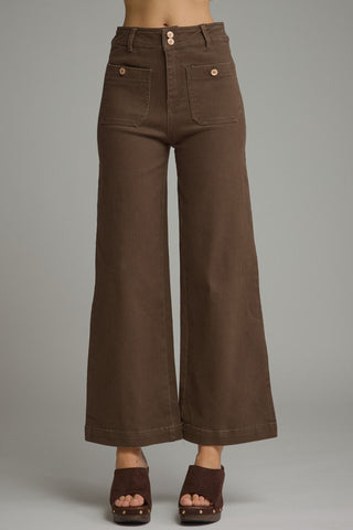 Logan Relaxed Cropped Pants Brown