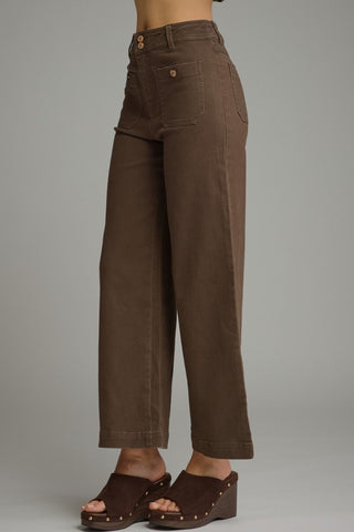 Logan Relaxed Cropped Pants Brown