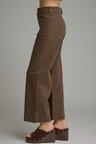 Logan Relaxed Cropped Pants Brown