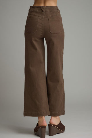 Logan Relaxed Cropped Pants Brown