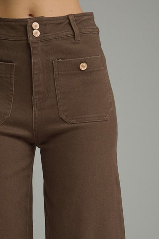 Logan Relaxed Cropped Pants Brown