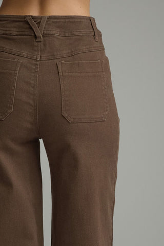 Logan Relaxed Cropped Pants Brown