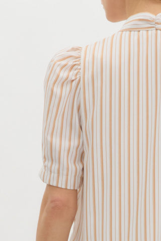 Entro | Haisa Stripe Pattern Mini Dress Taupe