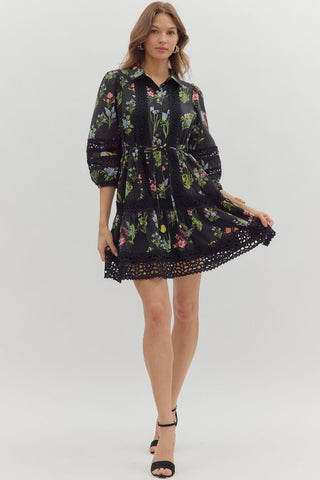 Entro | Kera Multi Floral Lace Mini Dress