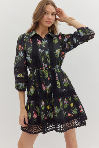 Entro | Kera Multi Floral Lace Mini Dress