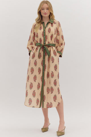 Entro | Botanical Falls Midi Dress