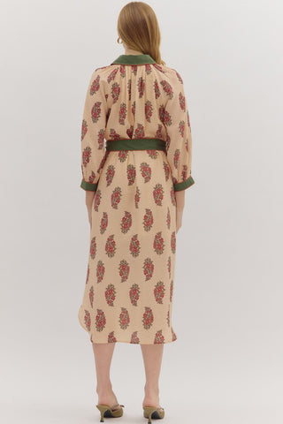 Entro | Botanical Falls Midi Dress