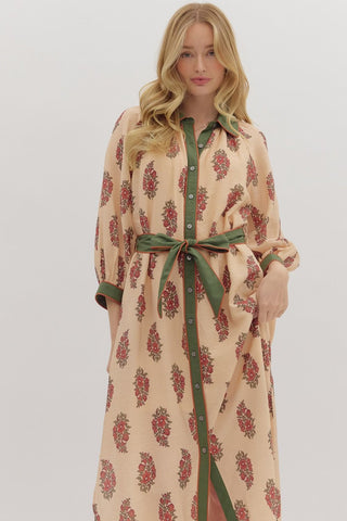 Entro | Botanical Falls Midi Dress