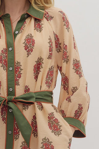 Entro | Botanical Falls Midi Dress