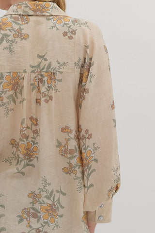Entro | Ivy Floral Button Blouse Ecru