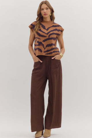 Entro | Nalen Animal Mock Sweater Camel