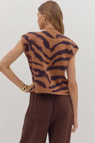 Entro | Nalen Animal Mock Sweater Camel