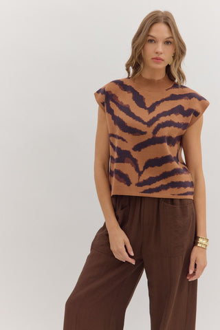 Entro | Nalen Animal Mock Sweater Camel