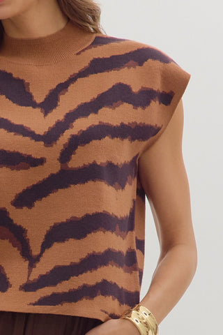 Entro | Nalen Animal Mock Sweater Camel