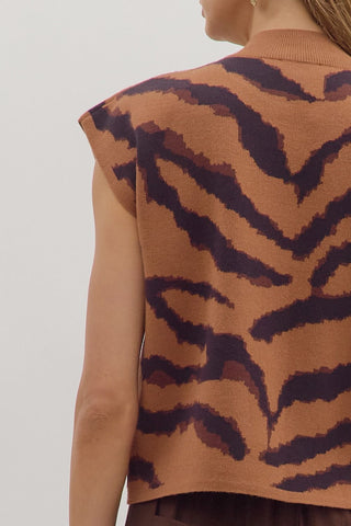 Entro | Nalen Animal Mock Sweater Camel