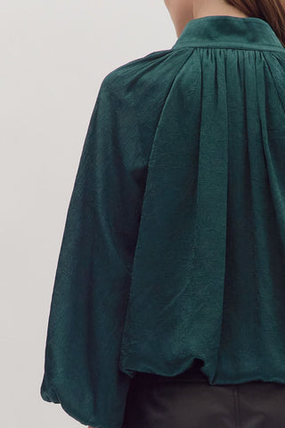 Entro | Meyra Pleated Balloon Top H Green