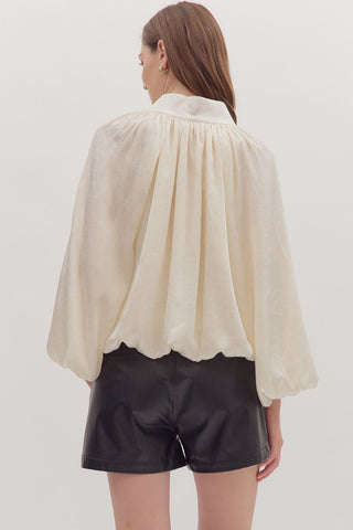 Entro | Meyra Pleated Balloon Top Cream