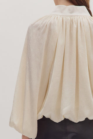 Entro | Meyra Pleated Balloon Top Cream