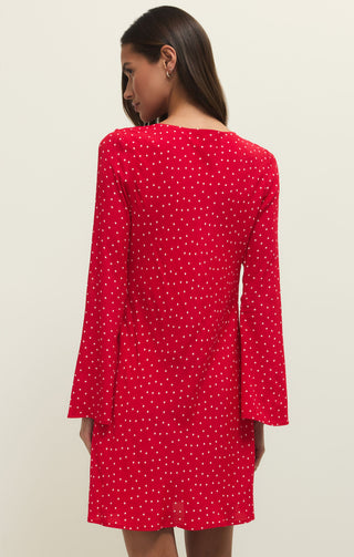 Z Supply | Campbell Dot Crepe Mini Dress Kiss Me Red